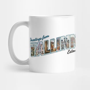 Greetings from Tallinn in Estonia Vintage style retro souvenir Mug